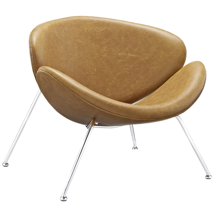 Nutshell Upholstered Vinyl Lounge Chair