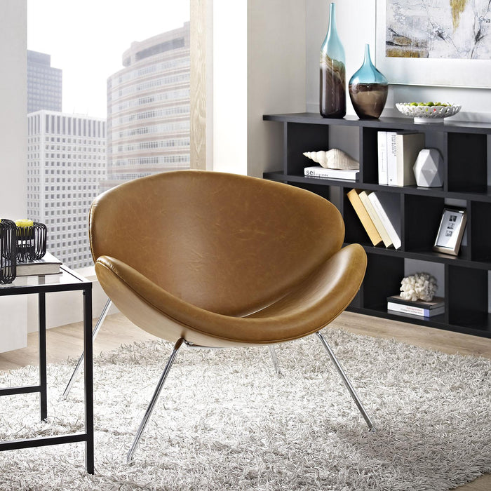 Nutshell Upholstered Vinyl Lounge Chair