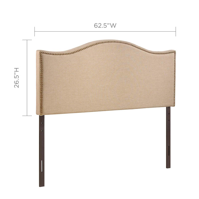 Curl Queen Nailhead Upholstered Headboard