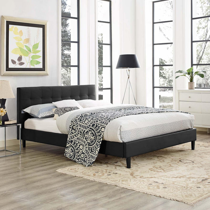 Linnea Full Faux Leather Bed