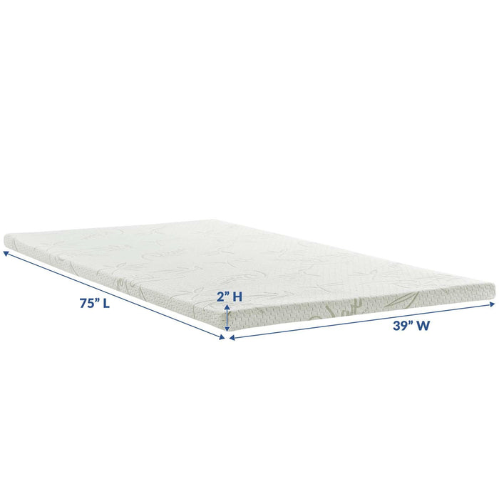 Relax Twin 2" Gel Memory Foam Mattress Topper