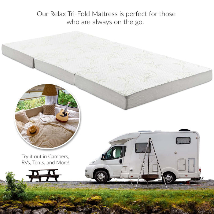 Relax 39 x 80 x 4 (Twin XL) Tri-Fold Mattress Topper