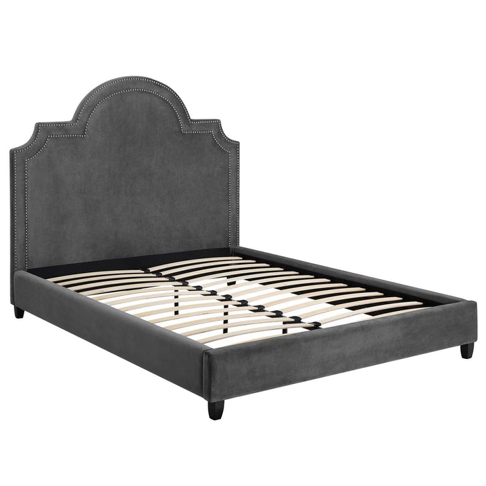 Primrose Queen Performance Velvet Platform Bed