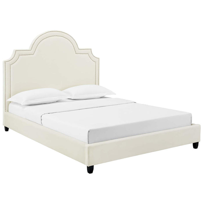 Primrose Queen Performance Velvet Platform Bed