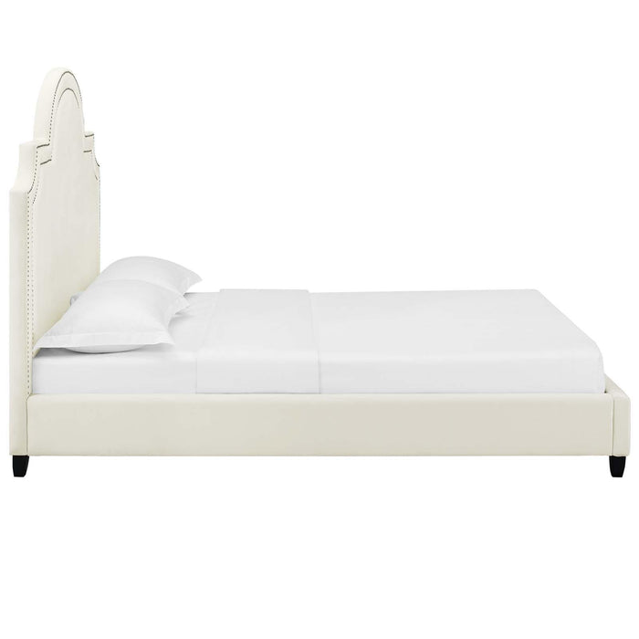 Primrose Queen Performance Velvet Platform Bed