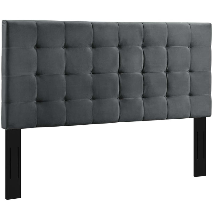 Paisley Tufted Full / Queen Upholstered Performance Velvet Headboard