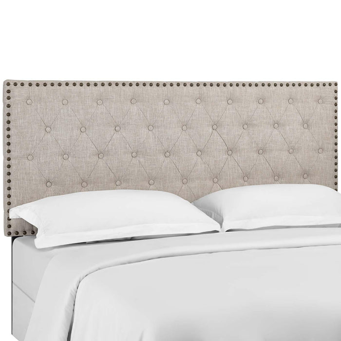 Helena Tufted Full / Queen Upholstered Linen Fabric Headboard