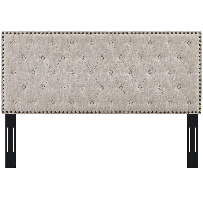 Helena Tufted King and California King Upholstered Linen Fabric Headboard