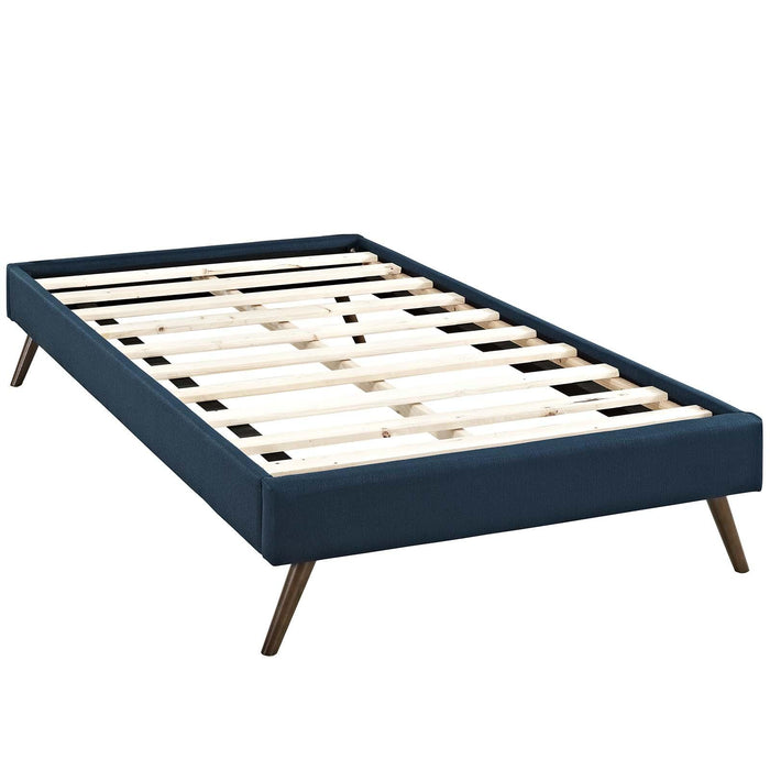 Loryn Twin Fabric Bed Frame with Round Splayed Legs