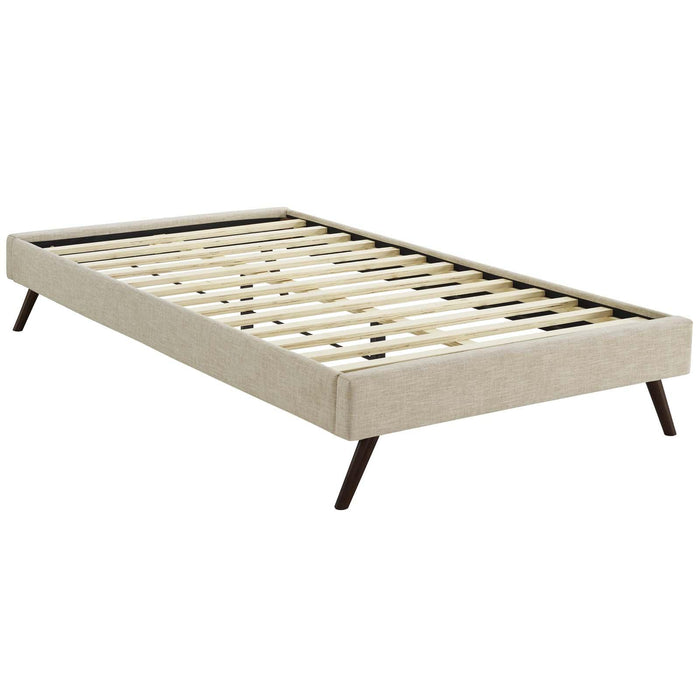 Loryn Twin Fabric Bed Frame with Round Splayed Legs