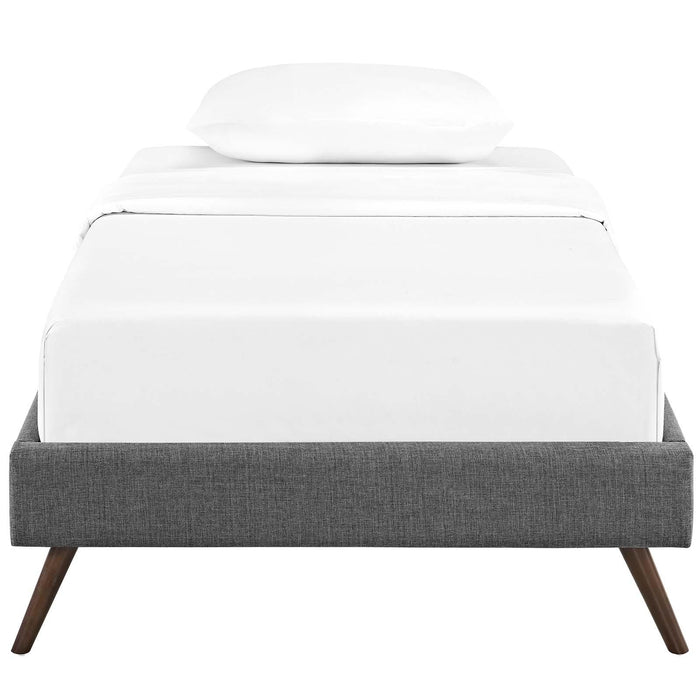 Loryn Twin Fabric Bed Frame with Round Splayed Legs