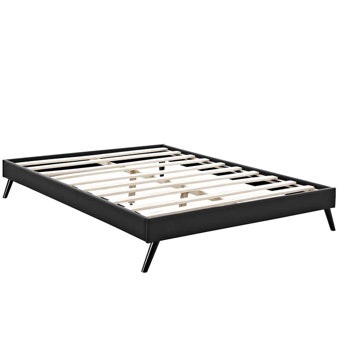 Loryn Full Vinyl Bed Frame with Round Splayed Legs