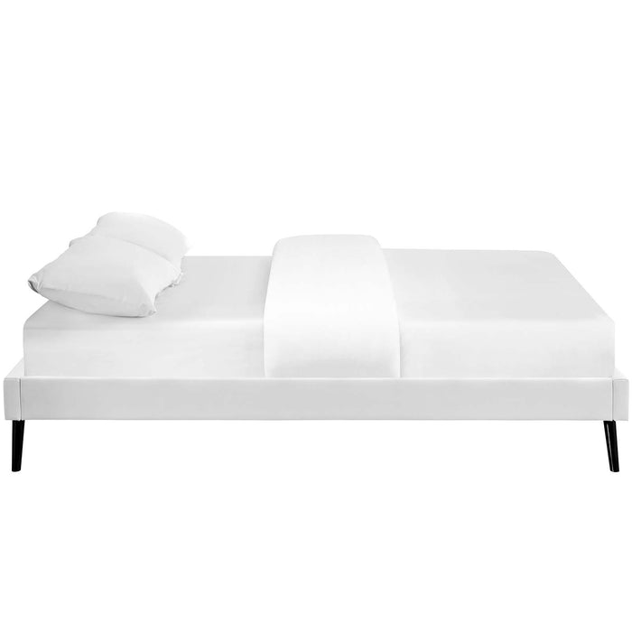 Loryn King Vinyl Bed Frame with Round Splayed Legs