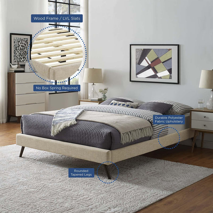 Loryn King Fabric Bed Frame with Round Splayed Legs