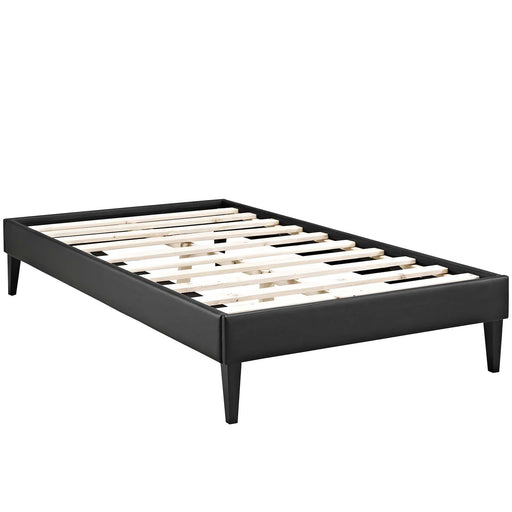 tessie-twin-vinyl-bed-frame-with-squared-tapered-legs