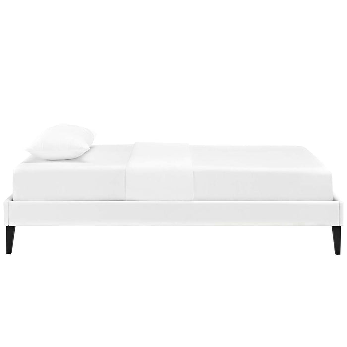 Tessie Twin Vinyl Bed Frame with Squared Tapered Legs