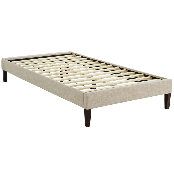 Tessie Twin Fabric Bed Frame with Squared Tapered Legs