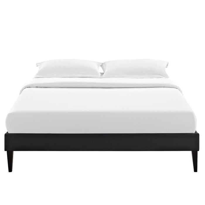 Tessie Queen Vinyl Bed Frame with Squared Tapered Legs