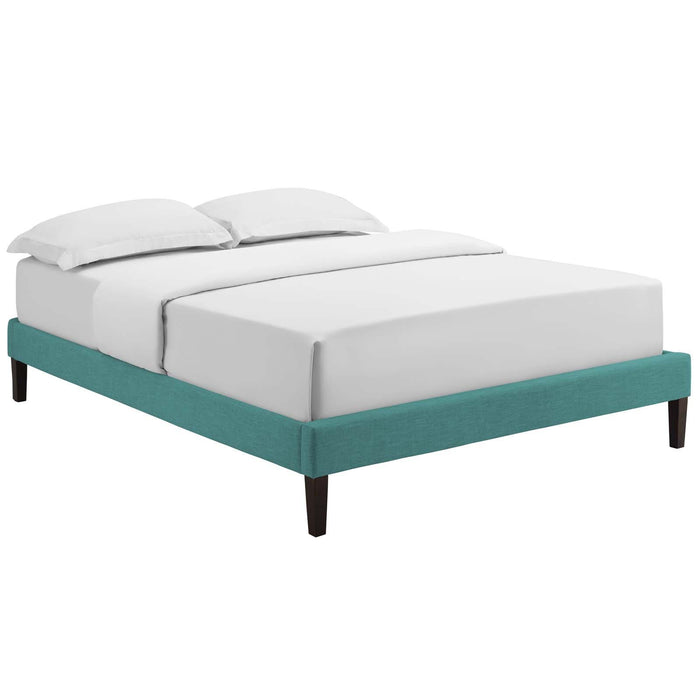 Tessie Queen Fabric Bed Frame with Squared Tapered Legs