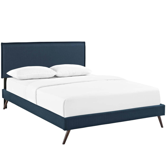 Amaris Queen Fabric Platform Bed with Round Splayed Legs image