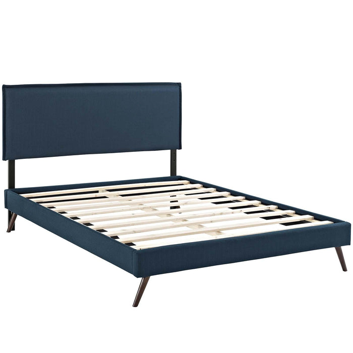 Amaris Queen Fabric Platform Bed with Round Splayed Legs