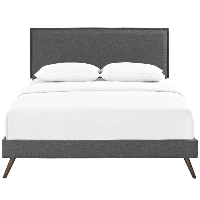 Amaris Full Fabric Platform Bed with Round Splayed Legs