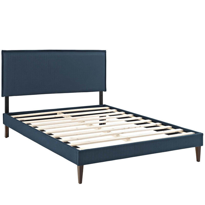 Amaris Queen Fabric Platform Bed with Squared Tapered Legs