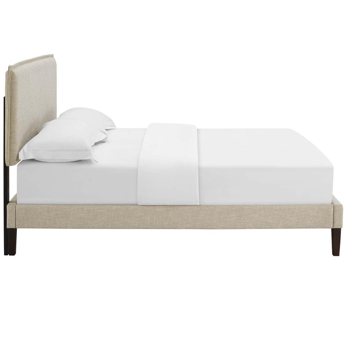 Amaris Queen Fabric Platform Bed with Squared Tapered Legs