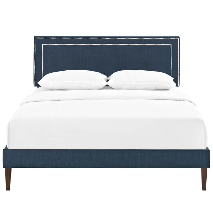 Virginia Full Fabric Platform Bed with Squared Tapered Legs