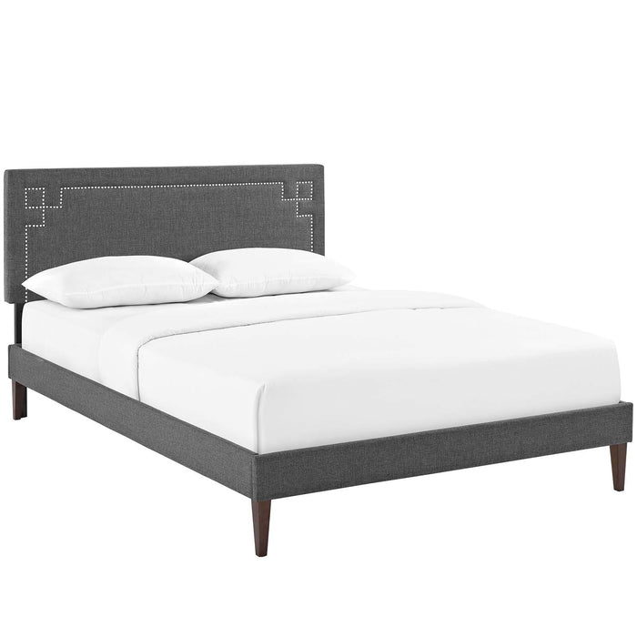 Ruthie King Fabric Platform Bed with Squared Tapered Legs