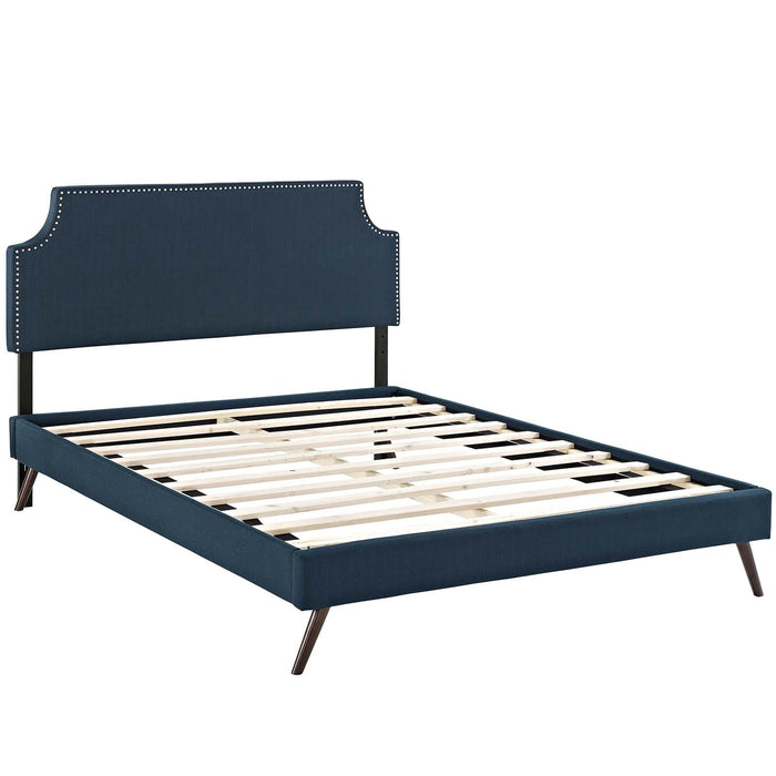 Corene Full Fabric Platform Bed with Round Splayed Legs