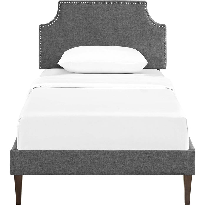 Corene Twin Fabric Platform Bed with Squared Tapered Legs