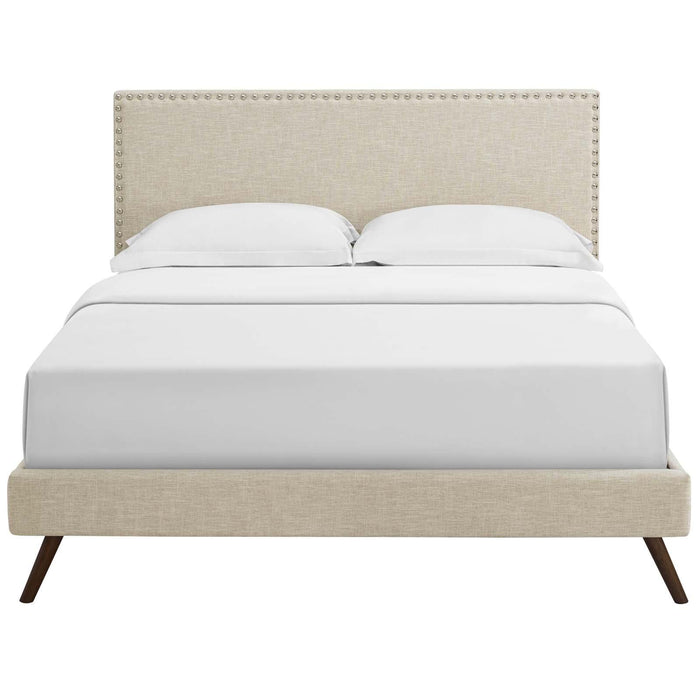 Macie Full Fabric Platform Bed with Round Splayed Legs