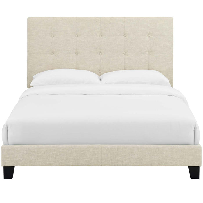 Melanie Full Tufted Button Upholstered Fabric Platform Bed