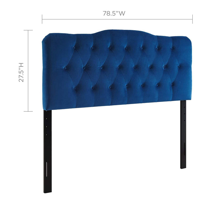 Annabel King Diamond Tufted Performance Velvet Headboard