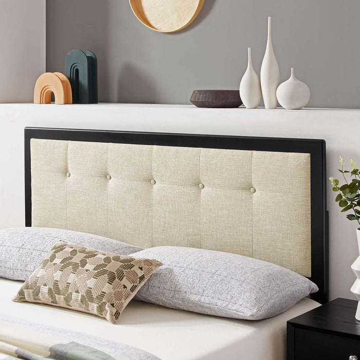 Draper Tufted Full Fabric and Wood Headboard