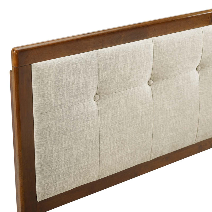 Draper Tufted Full Fabric and Wood Headboard