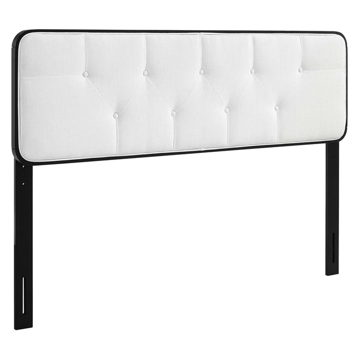 Collins Tufted Twin Fabric and Wood Headboard