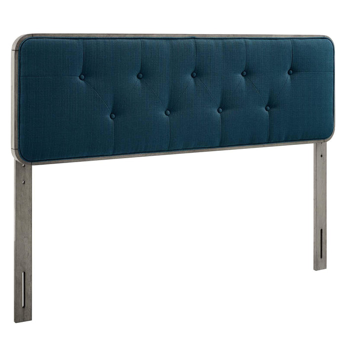 Collins Tufted King Fabric and Wood Headboard