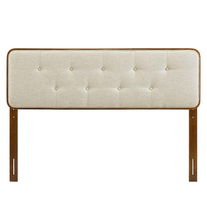 Collins Tufted King Fabric and Wood Headboard