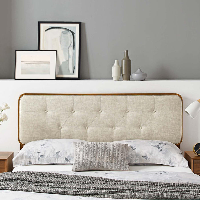 Collins Tufted King Fabric and Wood Headboard