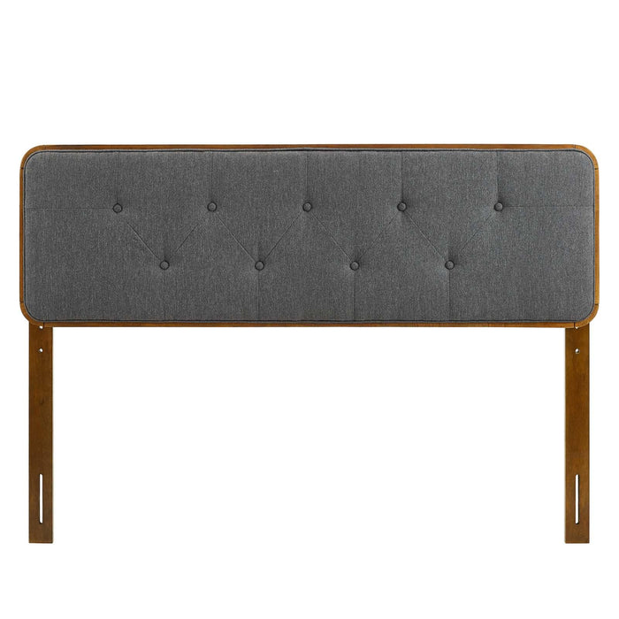 Collins Tufted King Fabric and Wood Headboard