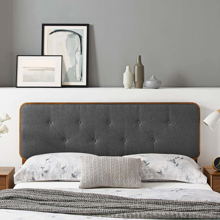 Collins Tufted Twin Fabric and Wood Headboard