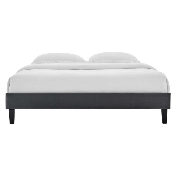 Reign King Performance Velvet Platform Bed Frame