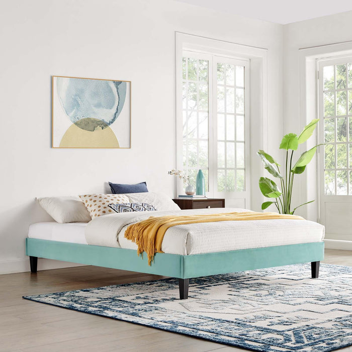 Reign Full Performance Velvet Platform Bed Frame