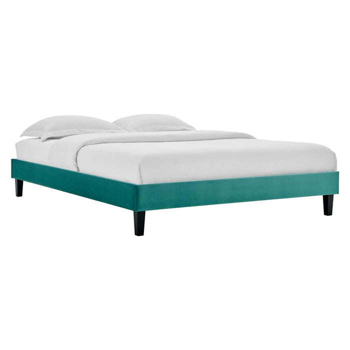 Reign King Performance Velvet Platform Bed Frame