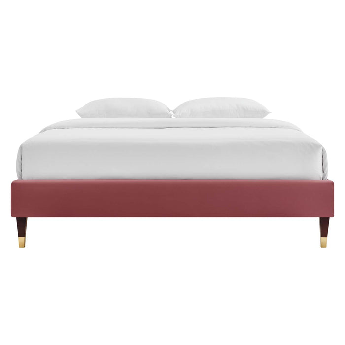 Harlow King Performance Velvet Platform Bed Frame