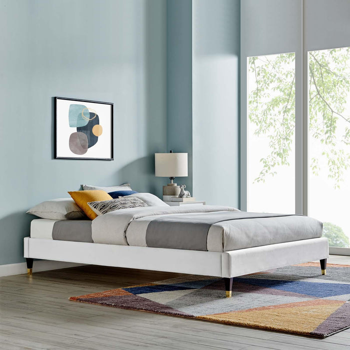 Harlow Full Performance Velvet Platform Bed Frame