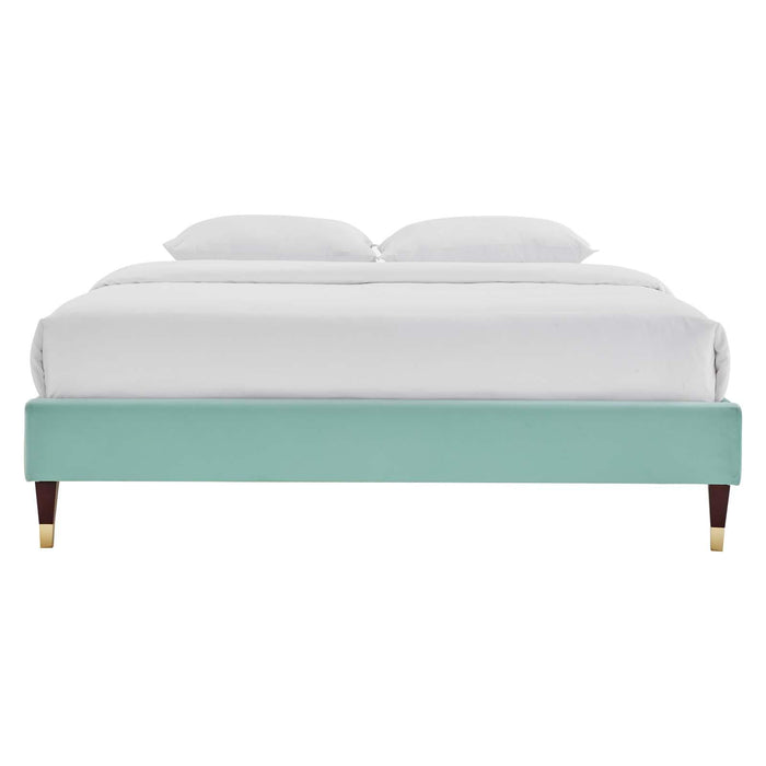 Harlow Full Performance Velvet Platform Bed Frame