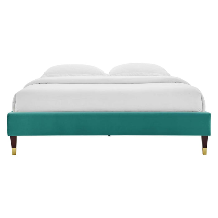 Harlow Full Performance Velvet Platform Bed Frame